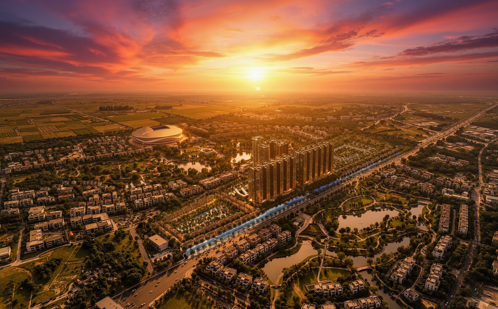 Phối cảnh tổng thể Sunshine Legend City Văn Giang